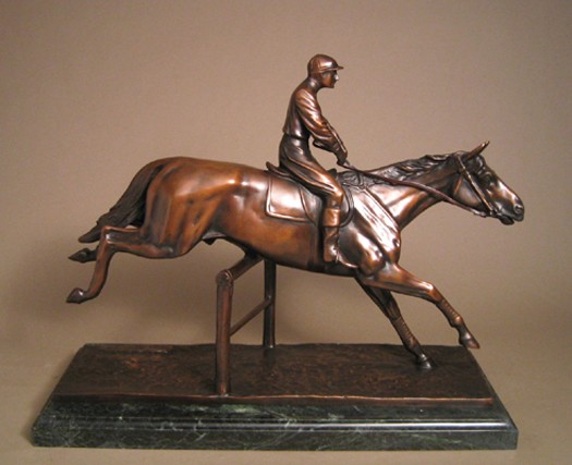 THE STEEPLE EQUESTRIAN CHASE  BRONZE SCULPTURE