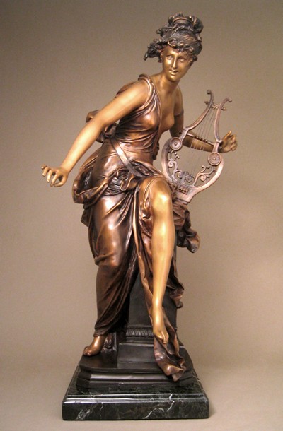 EXCITING EXQUISITE WOMAN OF MUSIC  BRONZE SCULPTURE