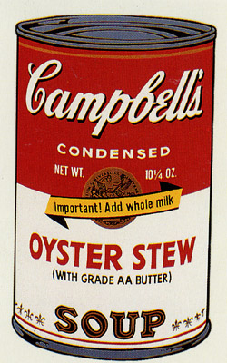 SUNDAY B MORNING WARHOL CAMPBELL SOUP CAN SCREEN PRINT(OystrSt)