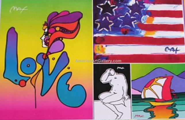 RARE! PETER MAX OUT OF PRINT! LOVE EXIBITION POSTER