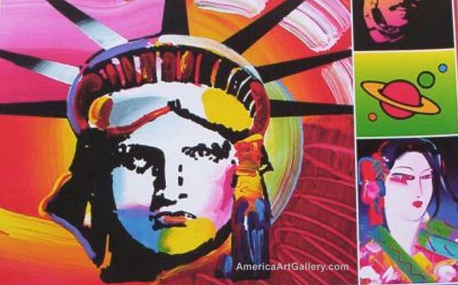 RARE PETER MAX OUT OF PRINT! LIBERTY EXIBITION POSTER
