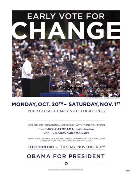 EXCITING BARACK OBAMA RALLY CAMPAIGN POSTER