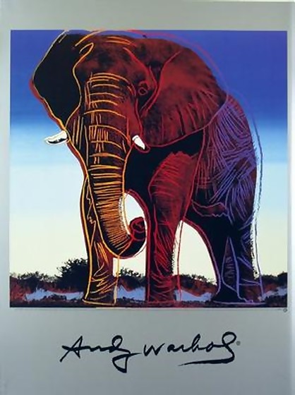 ANDY WARHOL OFFICIAL RARE WILDLIFE AFRICAN ELEPHANT